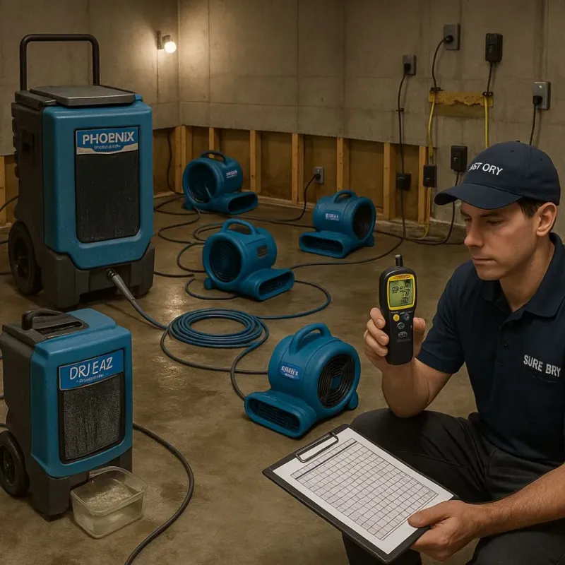Structural Drying and Dehumidification process in Girard, OH